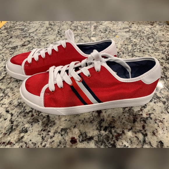 tommy hilfiger red sneakers